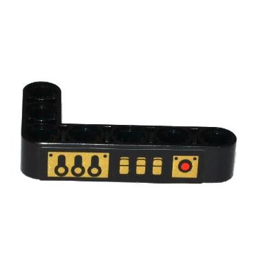 Technic L alakú emelőkar 3 x 5 - mintás/matricás