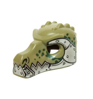 Minifigura krokodil maszk - mintás/matricás