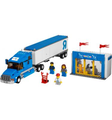 Toys'R'Us kék-fehér teherautó bolttal