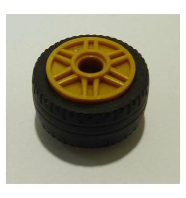 Kerék 18mm D. x 14mm, fekete 24 x 12 gumiabronccsal