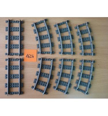 9V Vonat,vasút, sín elem - 2 egyenes+6 íves