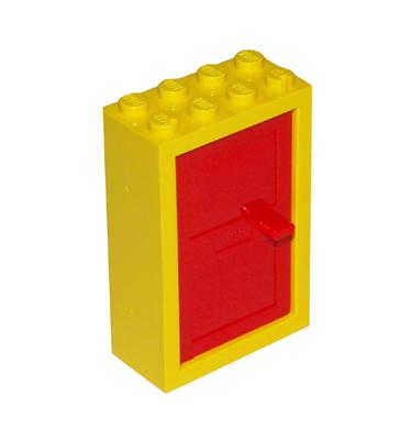 Ajtó keret 2 x 4 x 5 piros ajtóval