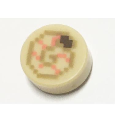 1 x 1 kerek csempe elem - mintás/matricás