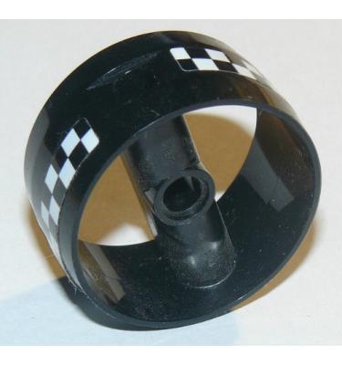 Henger 4 x 4 x 1 2/3, közepén rúddal - mintás/matricás