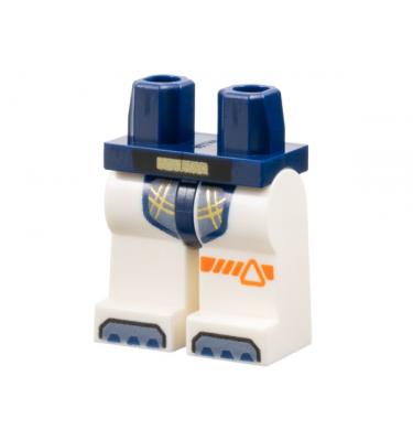 Minifigura csípő és fehér lábak - mintás/matricás