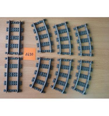 9V Vonat,vasút, sín elem - 2 egyenes+6 íves