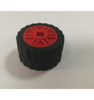 Kerék 18mm D. x 14mm, fekete 24 x 14 gumiabronccsal