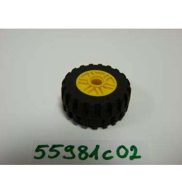 Kerék 18mm D. x 14mm, fekete 30.4 x 14 gumiabronccsal
