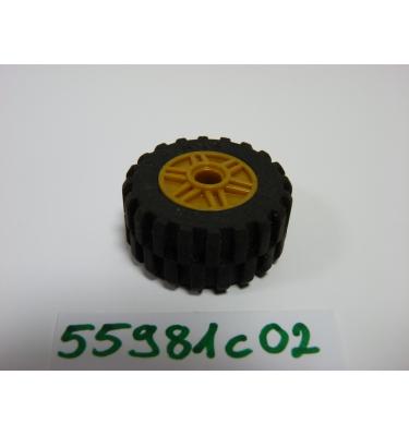 Kerék 18mm D. x 14mm, fekete 30.4 x 14 gumiabronccsal