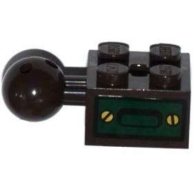 Technic módosított kocka 2 x 2, 6 lyukú gömbcsuklóval és tengelylyukkal - mintás/matricás™