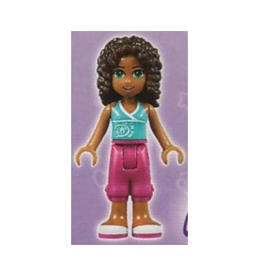 Lego Friends Minifigurák - Andrea Minifigura, magenta nadrág, azúr top frnd078