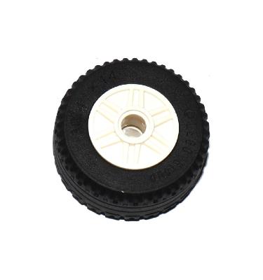 Kerék 18mm D. x 14mm, fekete 30.4 x 14 gumiabronccsal