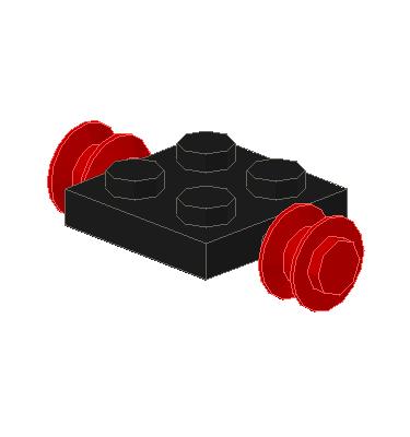 2 x 2 módosított lapos elem kerekekkel