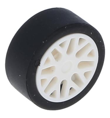 Kerék 11mm D. x 6mm 8 'Y' küllőkkel + fekete abroncs 14mm D. x 6mm tömör sima (93595 / 50945)