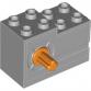Felhúzós, lendkerekes motor 2 x 4 x 2 1/3 narancssárga kioldógombbal