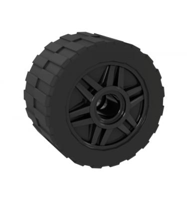 Kerék 18mm D. x 14mm, fekete 24 x 14 gumiabronccsal