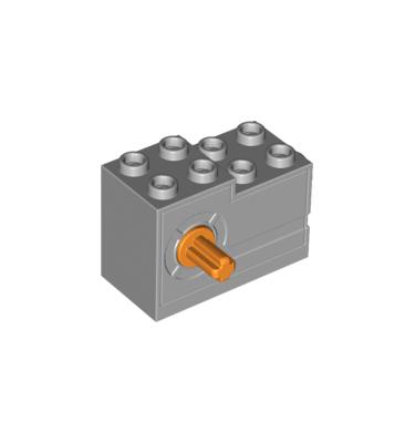 Felhúzós, lendkerekes motor 2 x 4 x 2 1/3 narancssárga kioldógombbal