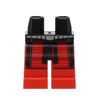Minifigura csípő és piros lábak - mintás/matricás