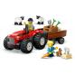 Piros traktor, utánfutó és juhok