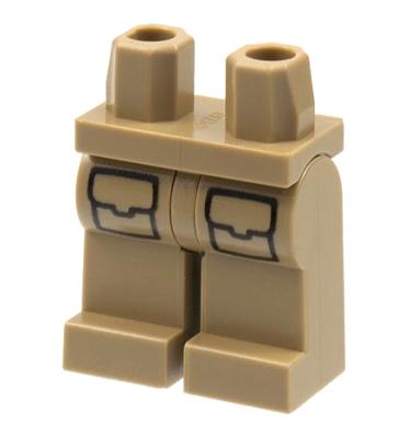 Minifigura csípő és lábak - mintás/matricás