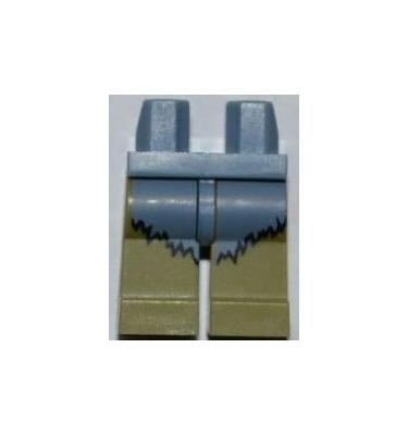 Minifigura csípő és olívazöld lábak - mintás/matricás