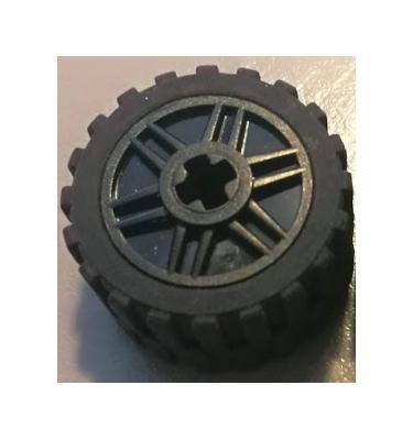 Kerék 18mm D. x 14mm, fekete 24 x 14 gumiabronccsal