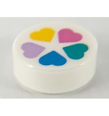 1 x 1 kerek csempe elem - mintás/matricás