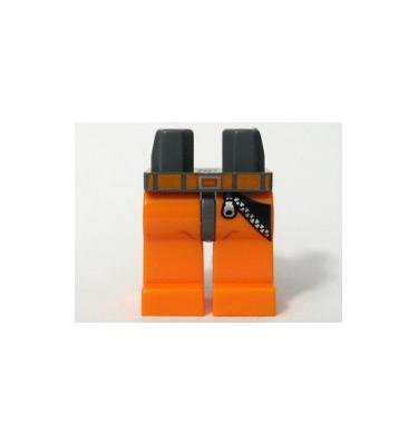 Minifigura csípő és narancssárga lábak - mintás/matricás