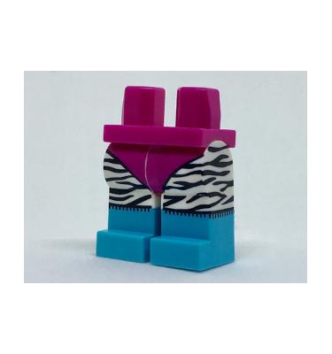 Minifigura csípő és fehér lábak - mintás/matricás