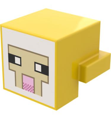 1 x 2 módosított lapos elem - Minecraft juh fej