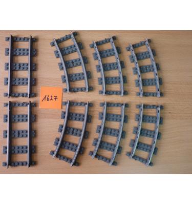 9V Vonat,vasút, sín elem - 2 egyenes+6 íves