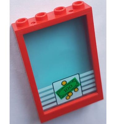 Ablak üveggel 1 x 4 x 5 - mintás/matricás