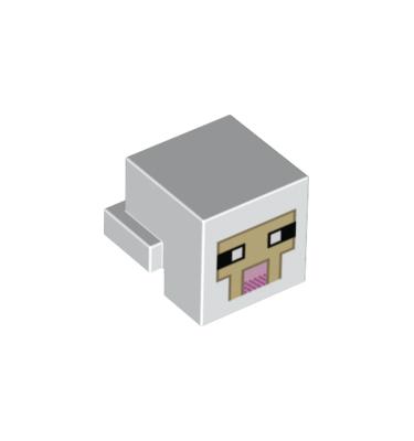 1 x 2 módosított lapos elem - Minecraft juh fej