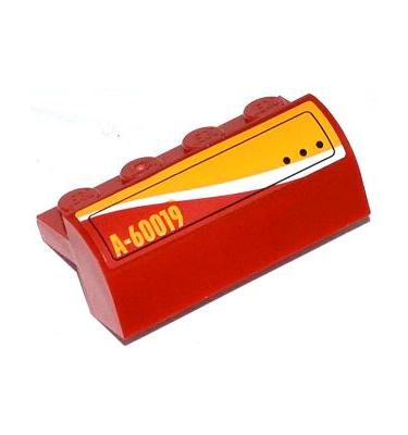 Lejtő, íves 2 x 4 x 1 1/3 - mintás/matricás