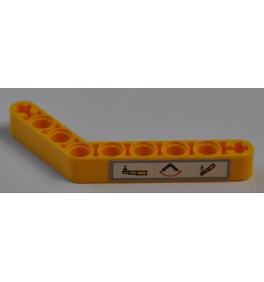 Technic Hajlított Emelőkar 1 x 9 (6 - 4) vastag - mintás/matricás