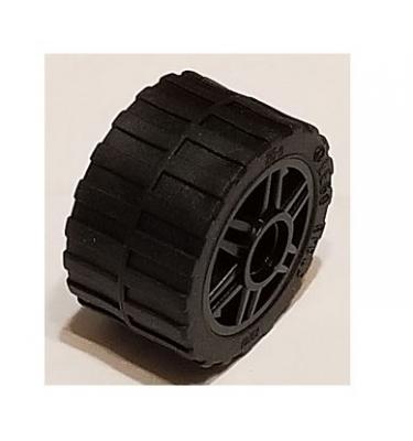 Kerék 18mm D. x 14mm, fekete 24 x 14 gumiabronccsal