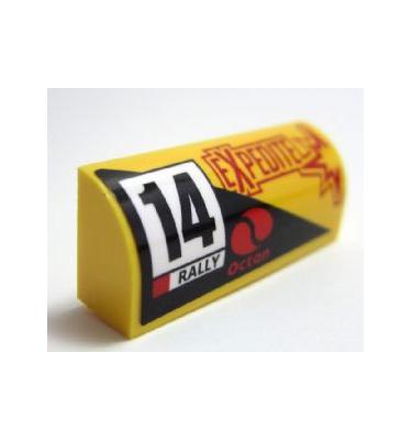 Lejtő, íves 1 x 4 x 1 1/3 - mintás/matricás