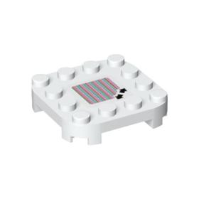 Módosított lapos elem 4 x 4, kerekített sarkokkal és 4 lábbal - mintás/matricás™