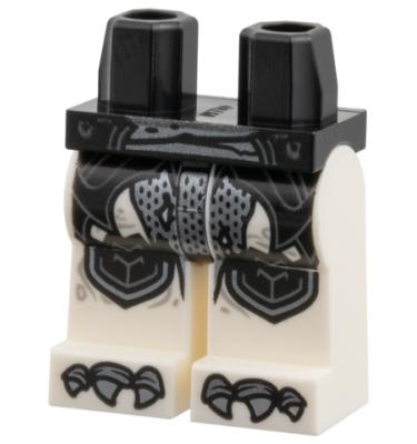 Minifigura csípő és fehér lábak - mintás/matricás