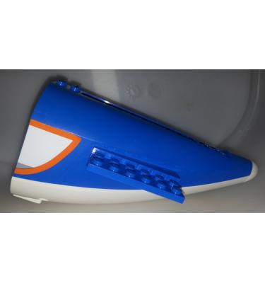 Repülőgép törzs hátsó része, ívelt (fehér alapon) - mintás/matricás