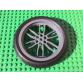 Kerék 75mm D. x 17mm fekete gumiabronccsal (94.2mm D. x 22mm)