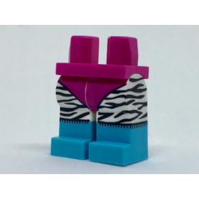 Minifigura csípő és fehér lábak - mintás/matricás™