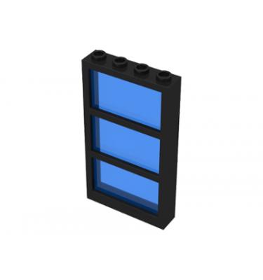 Ablak 1 x 4 x 6, rögzített átlátszó-sötétkék üveggel